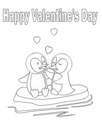Happy 
Valentine's Day - Coloring Card