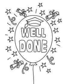 Well Done - Graduation Coloring Card