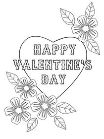 Happy 
Valentine's Day - Coloring Card