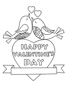 Happy 
Valentine's Day - Coloring Card
