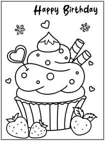 Charming cupcake: a sweet, interactive coloring Birthday card