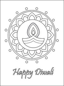 Happy 
Diwali - Coloring Card