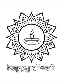 Happy 
Diwali - Coloring Card