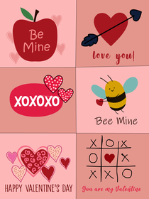 Happy Valentine's Day - six cute Valentine's design, budget-friendly, Print & personalize at home!