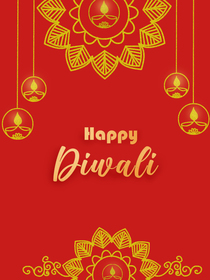 This Happy Diwali card features elegant gold accents, radiating warmth and festivity.