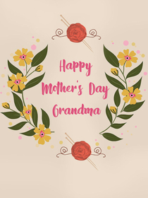 Happy Mother's Day Grandma card! A lovely ready-to-print greeting.