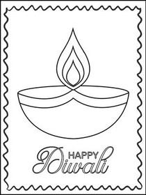 Happy 
Diwali - Coloring Card