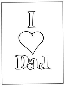 I Love Dad - Father's Day Coloring Card