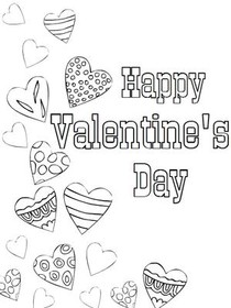 Happy 
Valentine's Day - Coloring Card