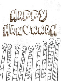 Happy Hanukkah - Coloring Card