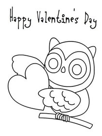 Happy 
Valentine's Day - Coloring Card