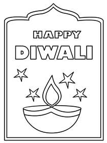 Happy 
Diwali - Coloring Card
