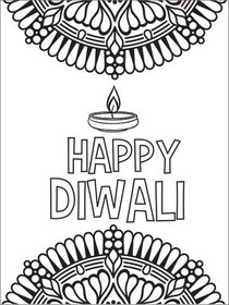 Happy 
Diwali - Coloring Card