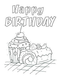 Happy Birthday - Coloring Card