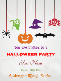 Halloween Party Invitation Photocard