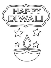 Happy 
Diwali - Coloring Card